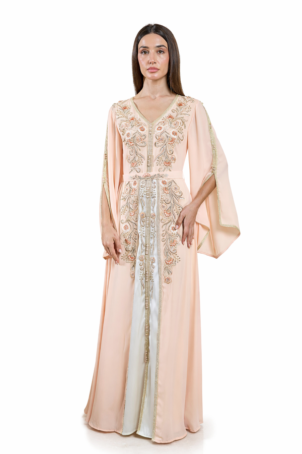 Peach Moroccan Kaftan – ELM M 642 – Product view 1