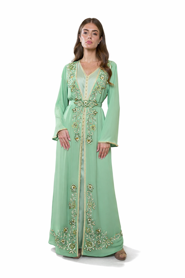 Green Moroccan Kaftan – ELM M 647 – Product view 1