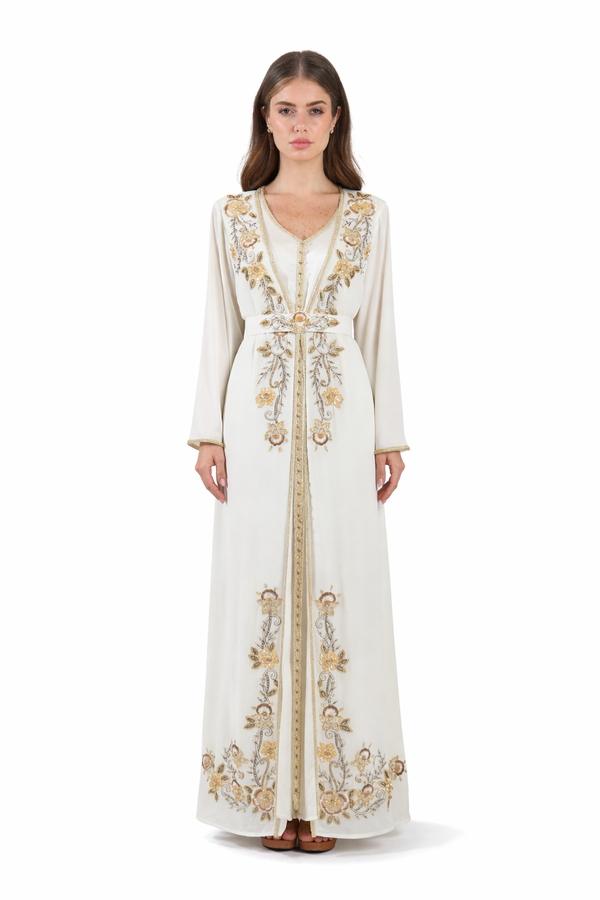 Off White Moroccan Kaftan – ELM M 647 – Product view 1