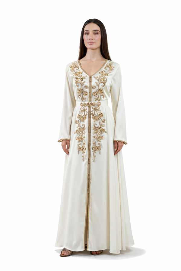 Off White Moroccan Kaftan – ELM M 648 – Product view 1