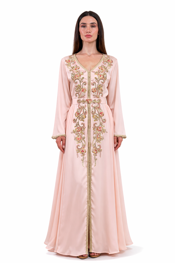 Peach Moroccan Kaftan – ELM M 648 – Product view 1