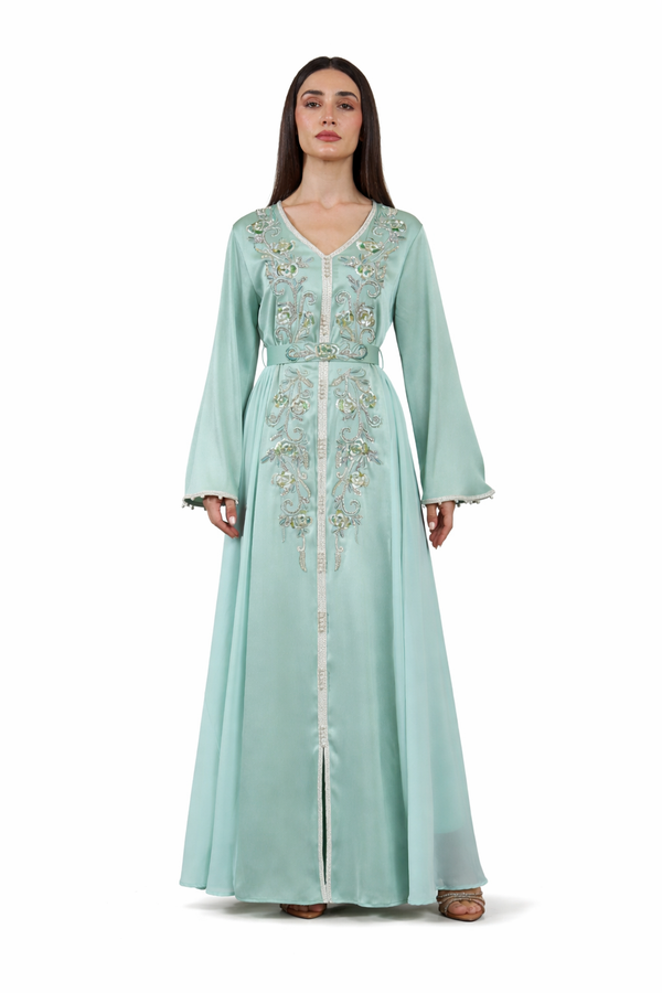 Green Moroccan Kaftan – ELM M 648 – Product view 1