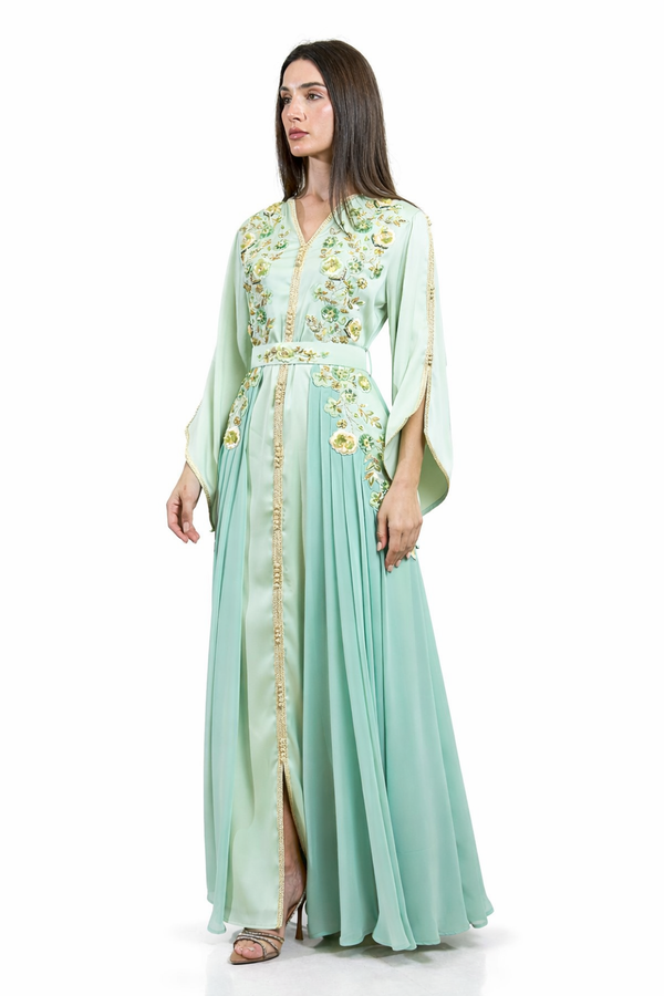 Green Moroccan Kaftan – ELM M 649 – Product view 1