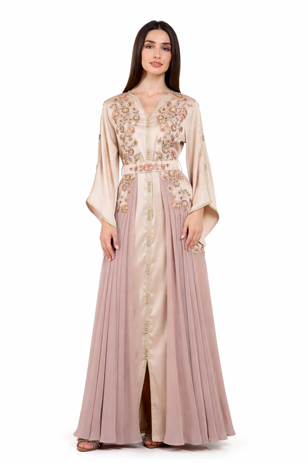 Beige Moroccan Kaftan – ELM M 649 – Product view 1