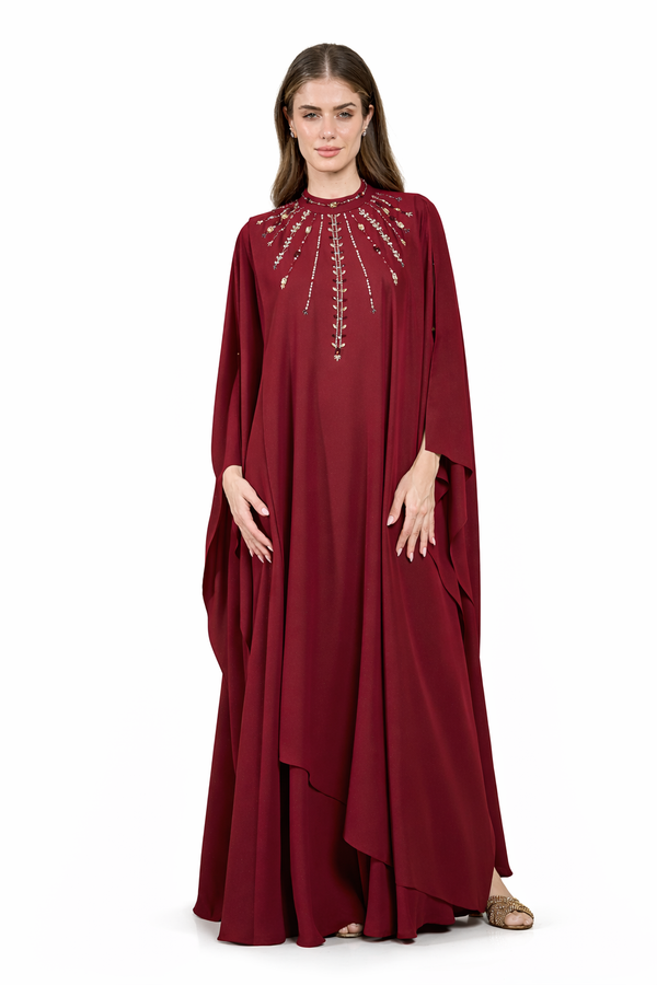Maroon Jalabiya – ELM J 568 – Product view 1