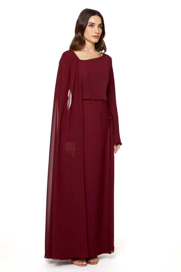 Maroon Women's Dress – ELM D 402 – Product view 1