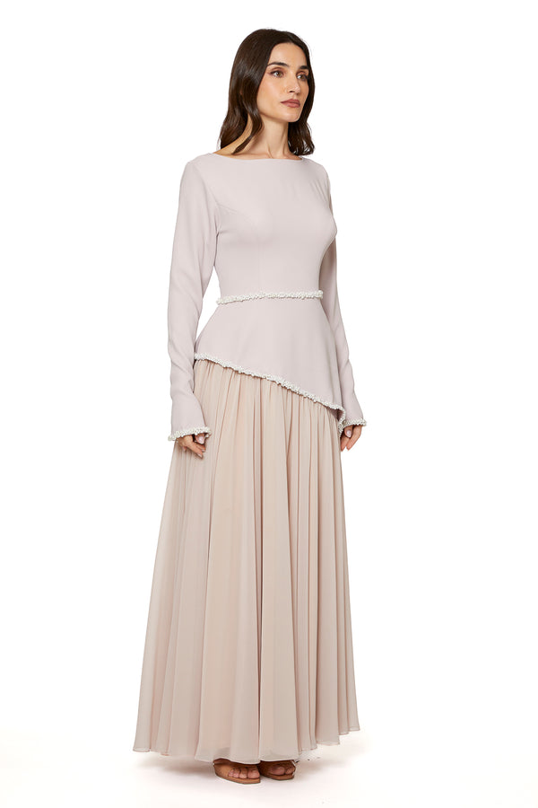 Beige Women's Dress – ELM D 379 – Product view 1