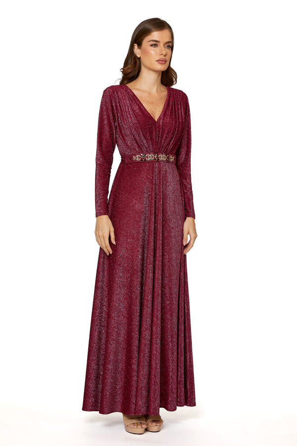 Maroon Women's Dress – ELM D 381 – Product view 1