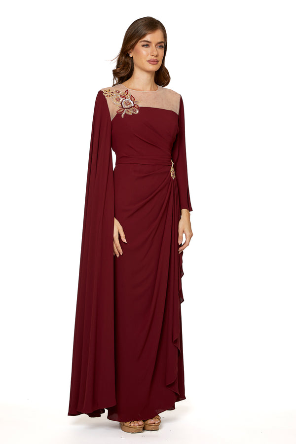 Maroon Women's Dress – ELM D 387 – Product view 1