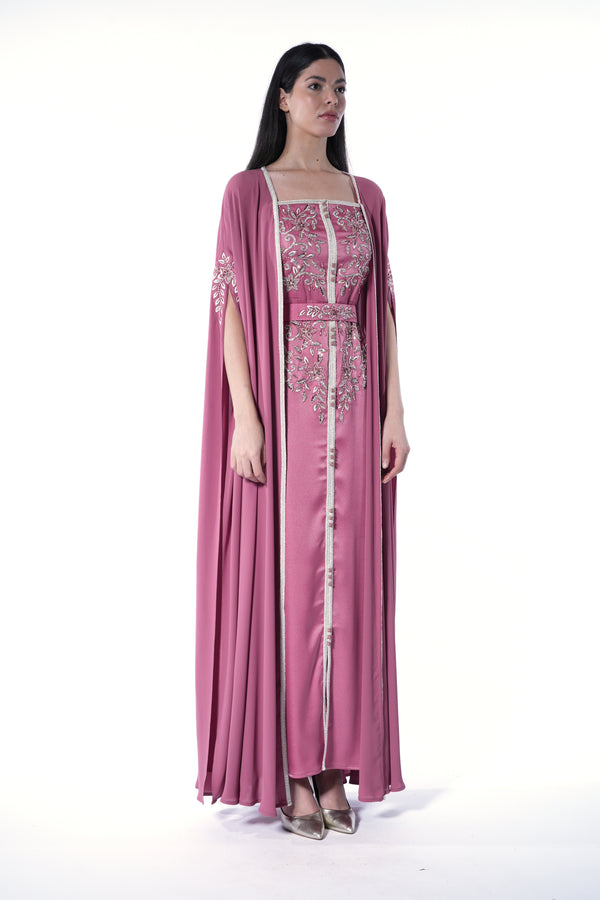 Dark Pink Moroccan Kaftan – ELM M 621 – Product view 1
