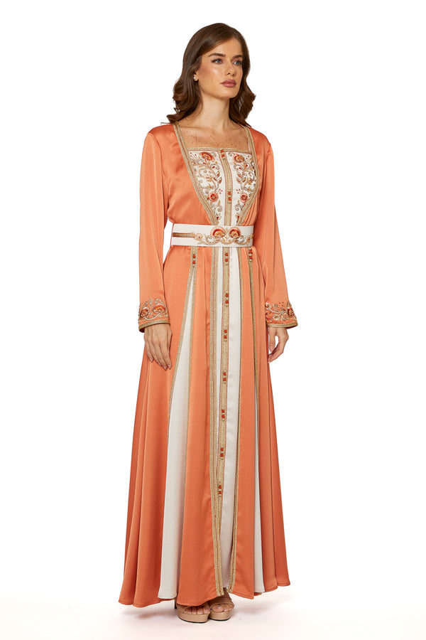 Orange Moroccan Kaftan – ELM M 625 – Product view 1