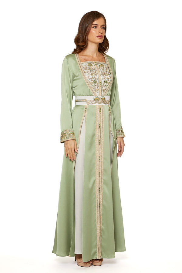Green Moroccan Kaftan – ELM M 625 – Product view 1