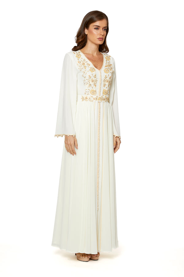 Off White Moroccan Kaftan – ELM M 624 – Product view 1