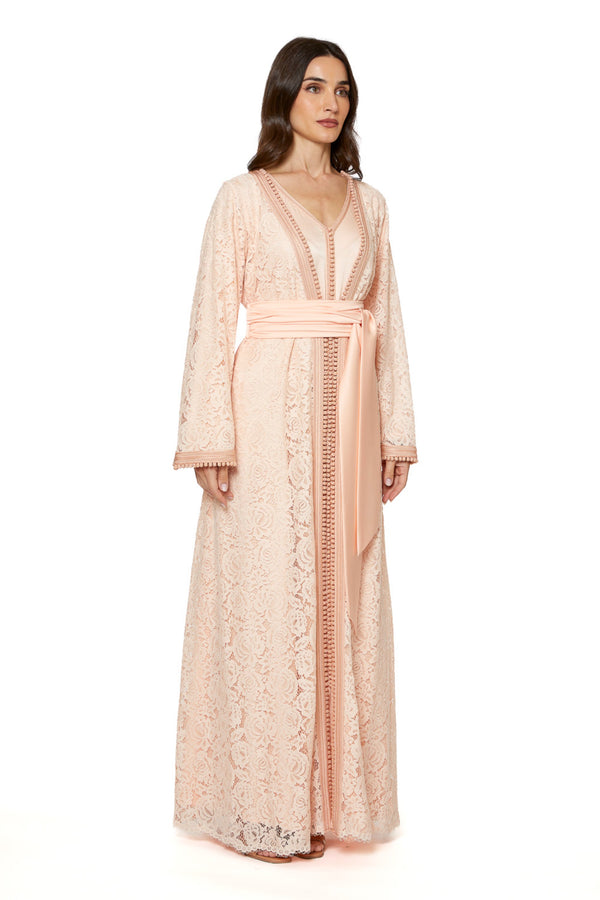 Peach Moroccan Kaftan – ELM M 632 – Product view 1