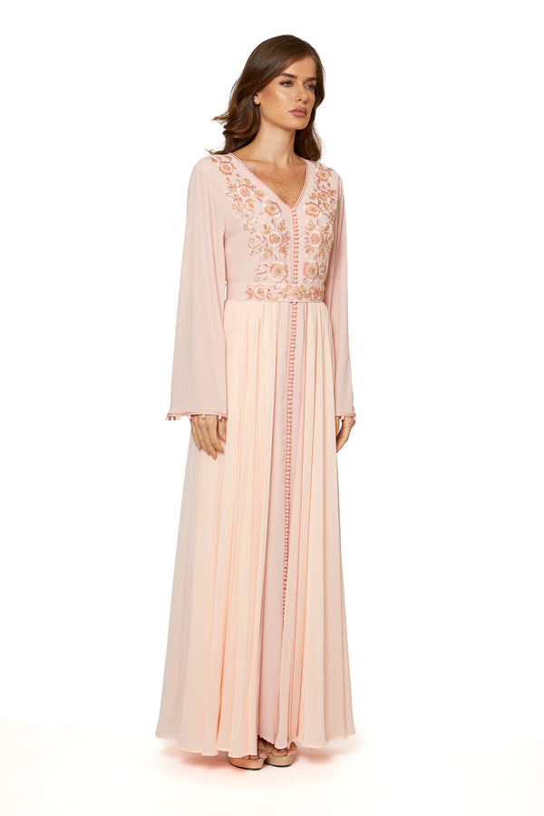 Beige Moroccan Kaftan – ELM M 624 – Product view 1