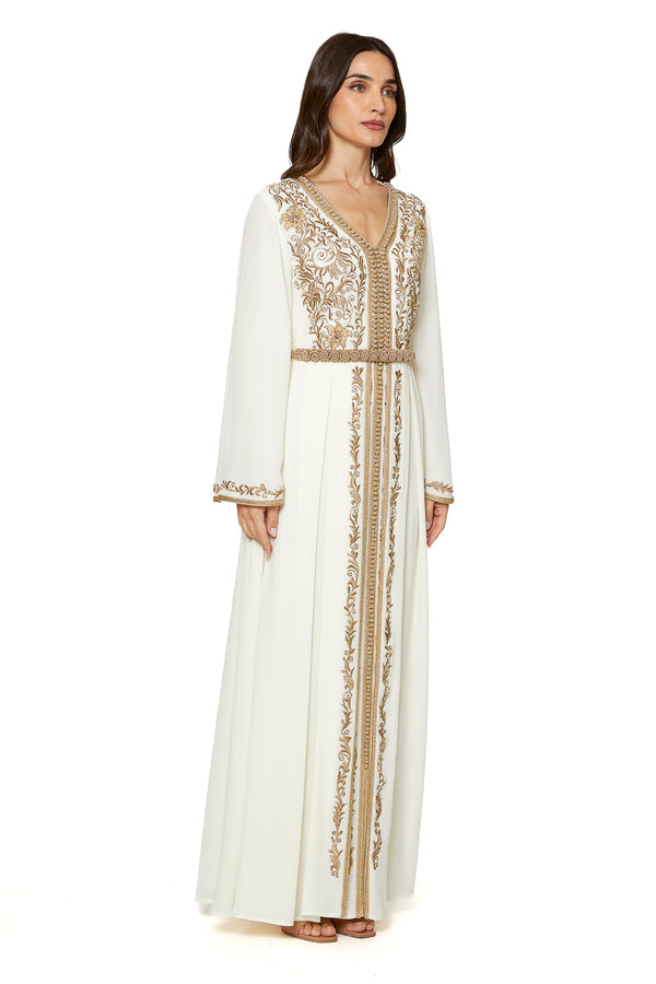 Off White Moroccan Kaftan – ELM M 606 – Product view 1