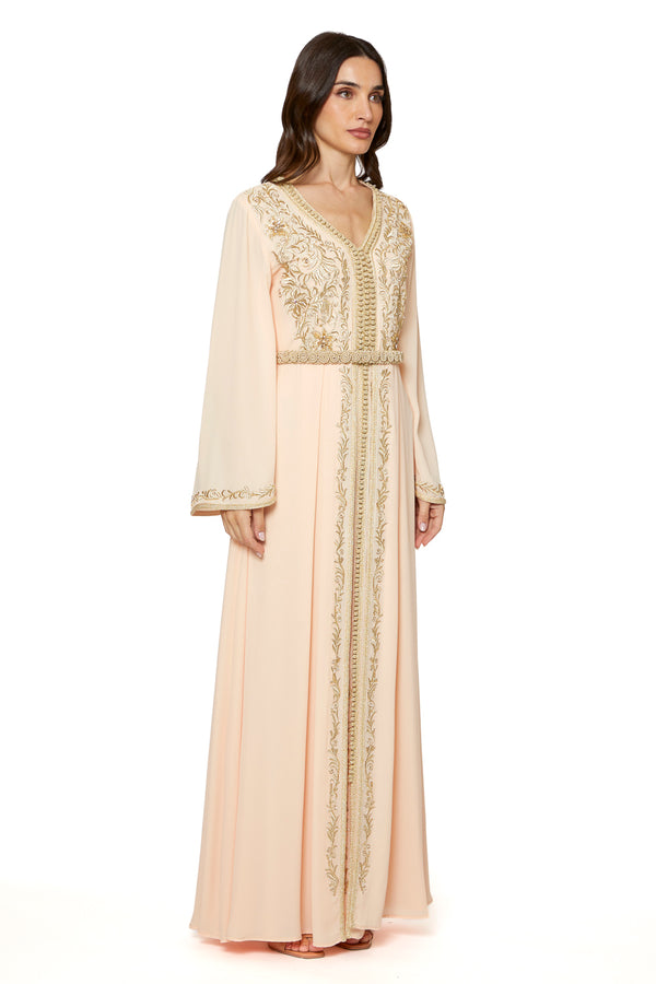Peach Moroccan Kaftan – ELM M 606 – Product view 1
