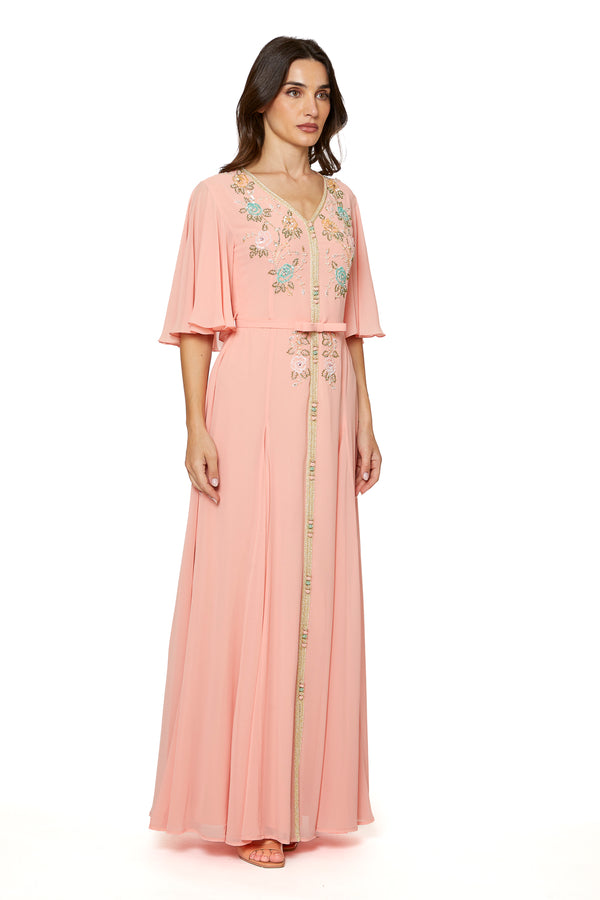 Peach Moroccan Kaftan – ELM M 609 – Product view 1