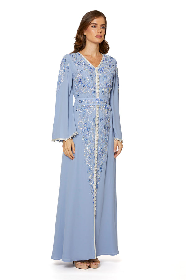 Baby Blue Moroccan Kaftan – ELM M 613 – Product view 1