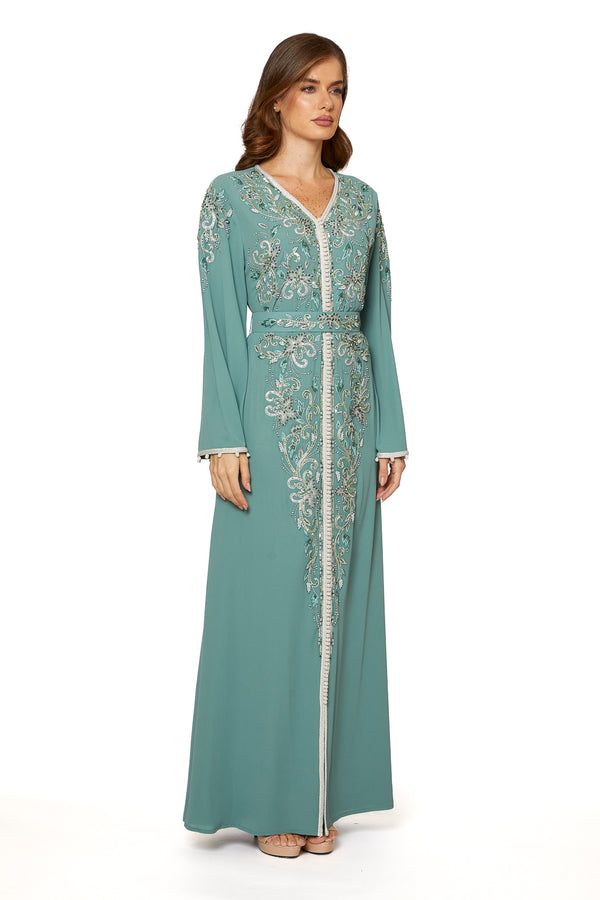 Green Moroccan Kaftan – ELM M 613 – Product view 1