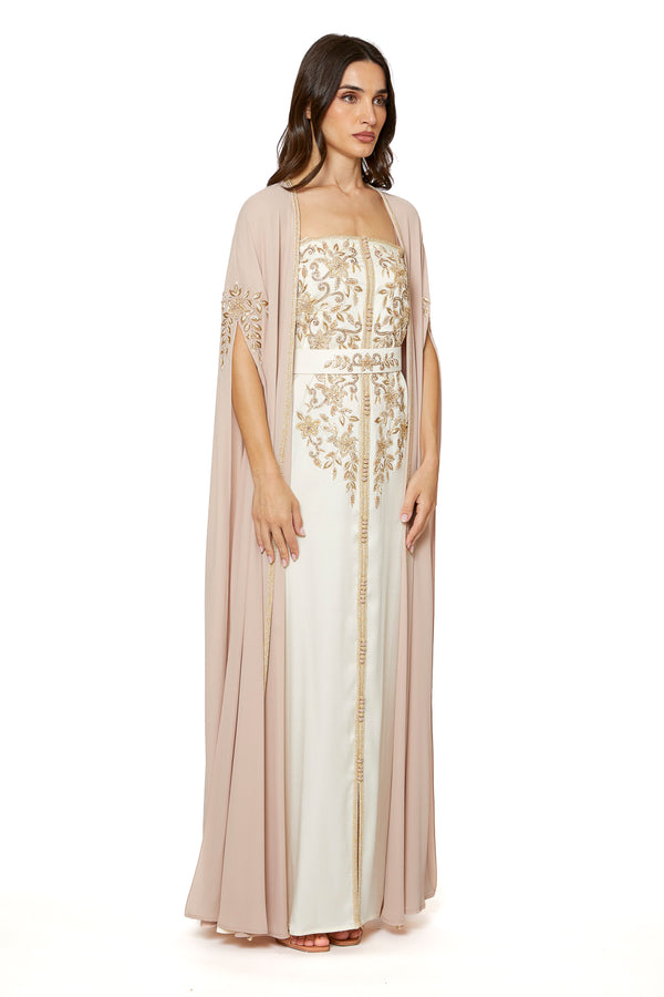 Beige Moroccan Kaftan – ELM M 621 – Product view 1