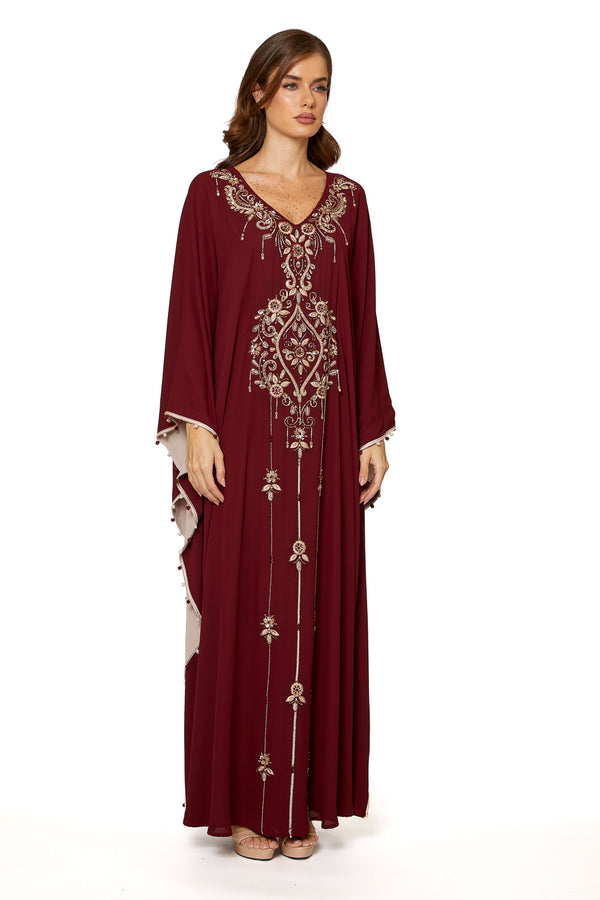 Maroon Moroccan Kaftan – ELM M 623