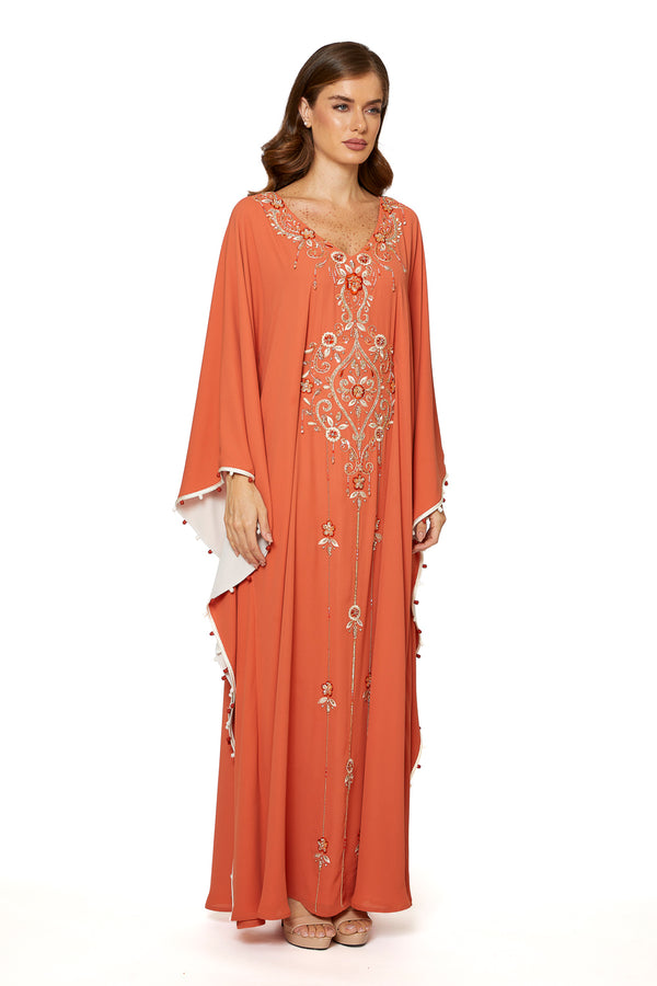 Orange Moroccan Kaftan – ELM M 623 – Product view 1