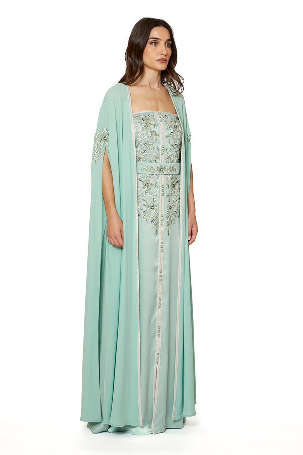 Green Moroccan Kaftan – ELM M 621 – Product view 1