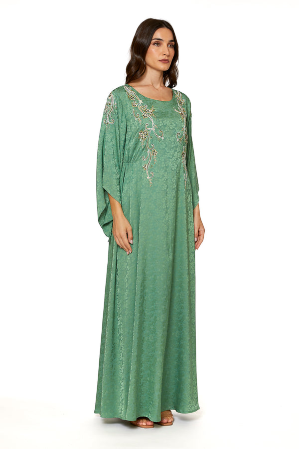 Green, Floral Jalabiya – ELM J 557 – Product view 1