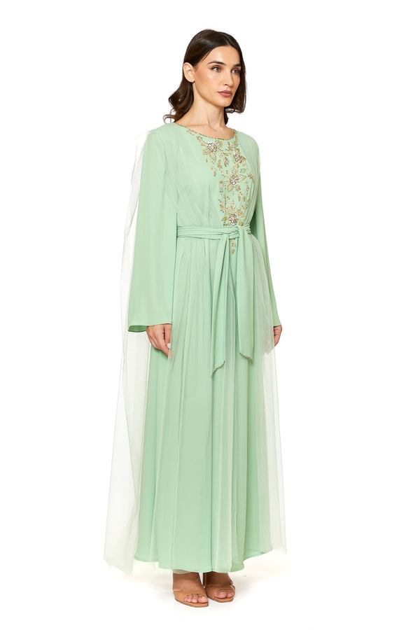 Floral, Green Jalabiya – ELM J 561 – Product view 1