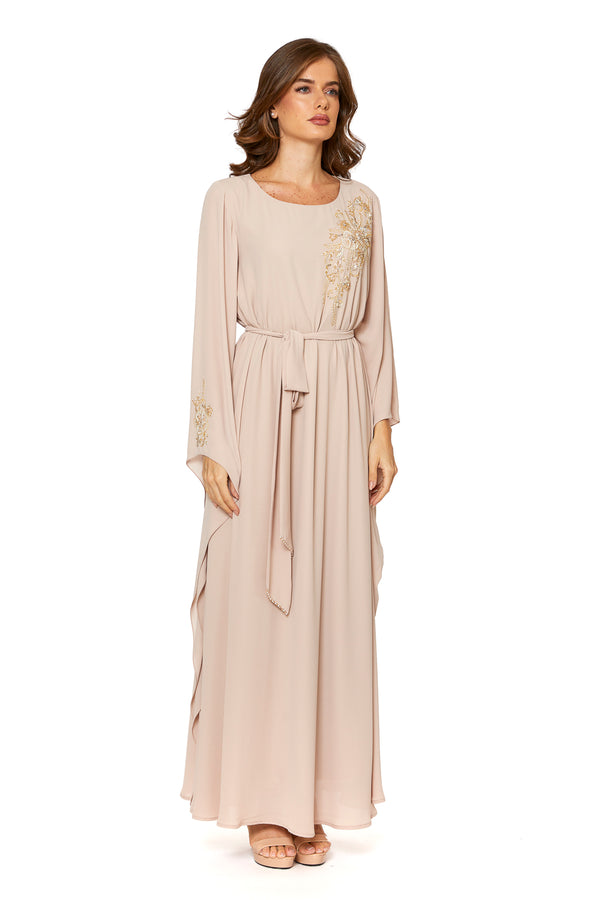 Beige, Floral Jalabiya – ELM J 562 (Look 1) – Product view 1