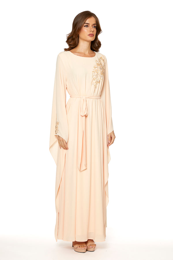 Beige, Floral Jalabiya – ELM J 562 (Look 2) – Product view 1