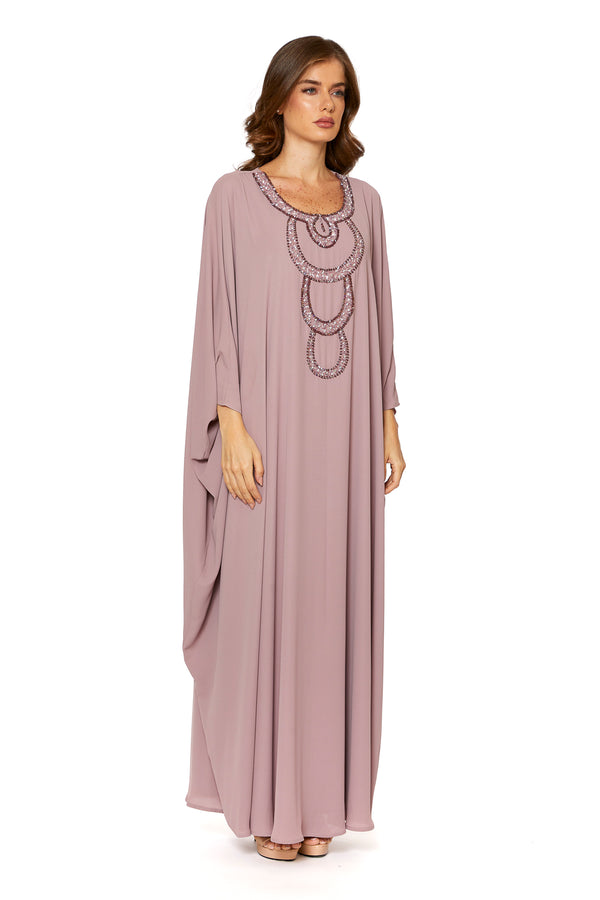 Purple, White, Pink Jalabiya – ELM J 563 – Product view 1