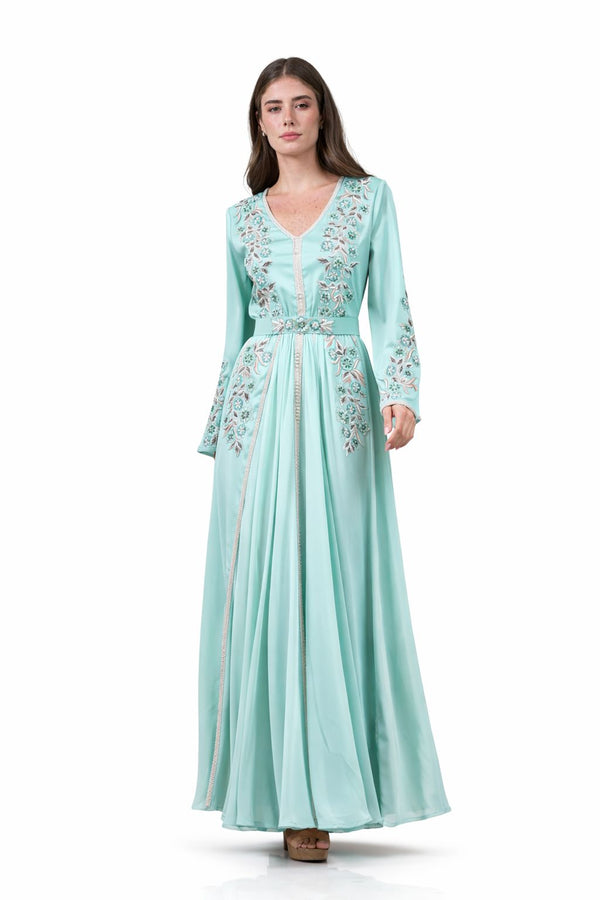 Green Moroccan Kaftan – ELM M 637 – Product view 1