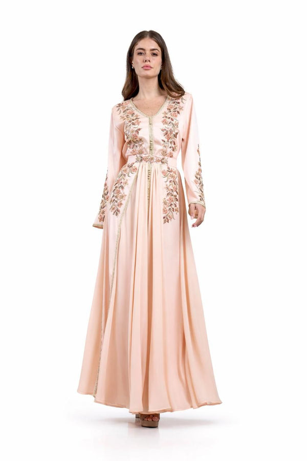 Peach Moroccan Kaftan – ELM M 637 – Product view 1