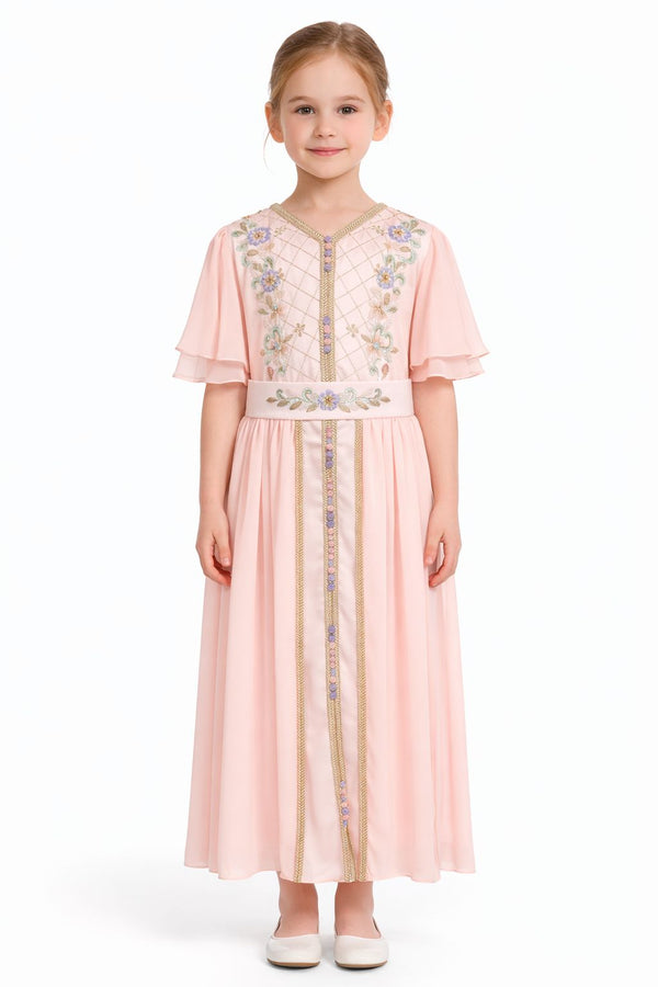 Peach Girls' Dress – ELM-KM 26 – Product view 1