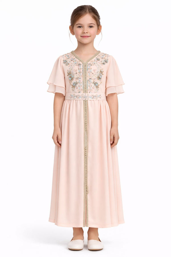 Peach Girls' Dress – ELM-KM 29 – Product view 1