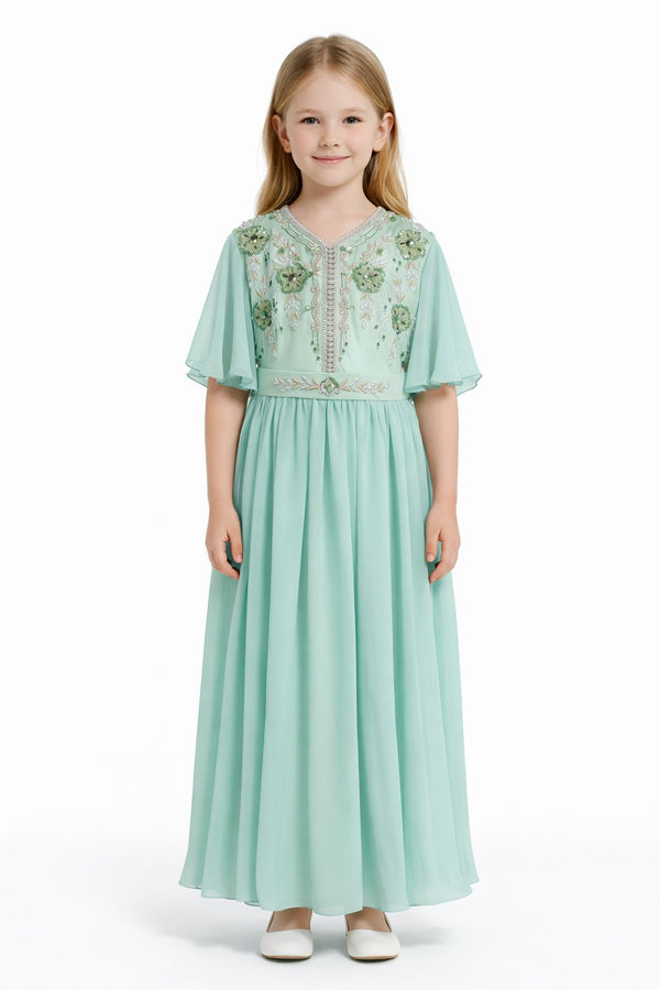 Green Girls' Dress – ELM-KM 27 – Product view 1