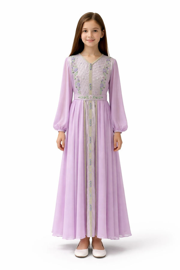 Purple Girls' Dress – ELM-TEM 26 – Product view 1