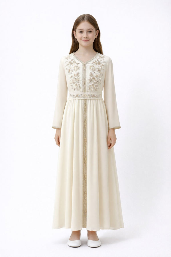 Off White Girls' Dress – ELM-TEM 28 – Product view 1