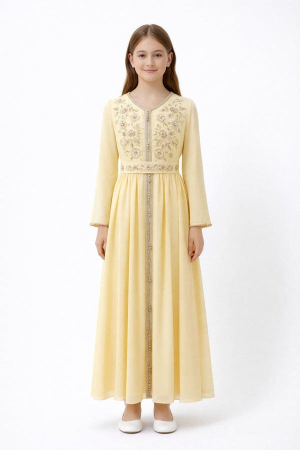 Yellow Girls' Dress – ELM-TEM 28 – Product view 1