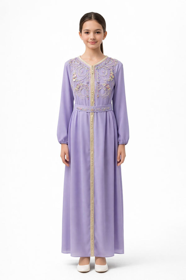 Purple Girls' Dress – ELM-TEM 29 – Product view 1