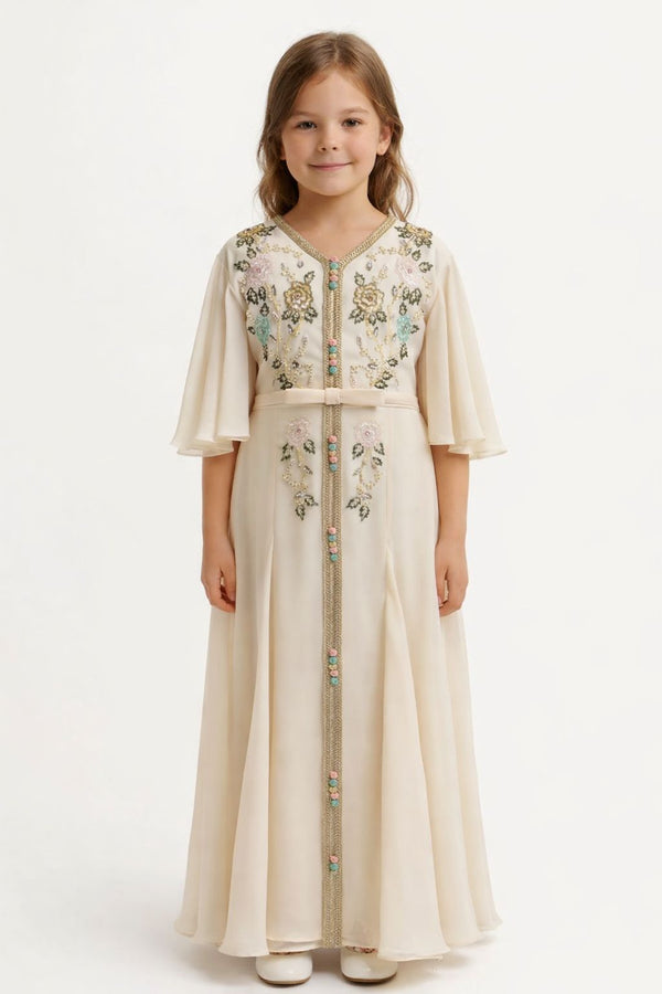 Cream Girls' Dress – ELM-KM 13 – Product view 1