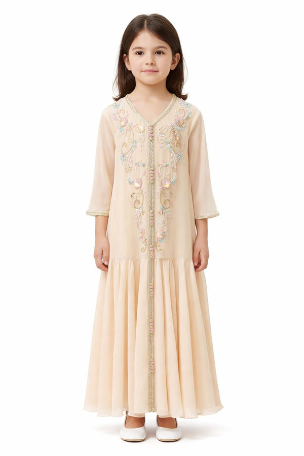 Light Pastel Peach Girls' Dress – ELM-KM 31 – Product view 1