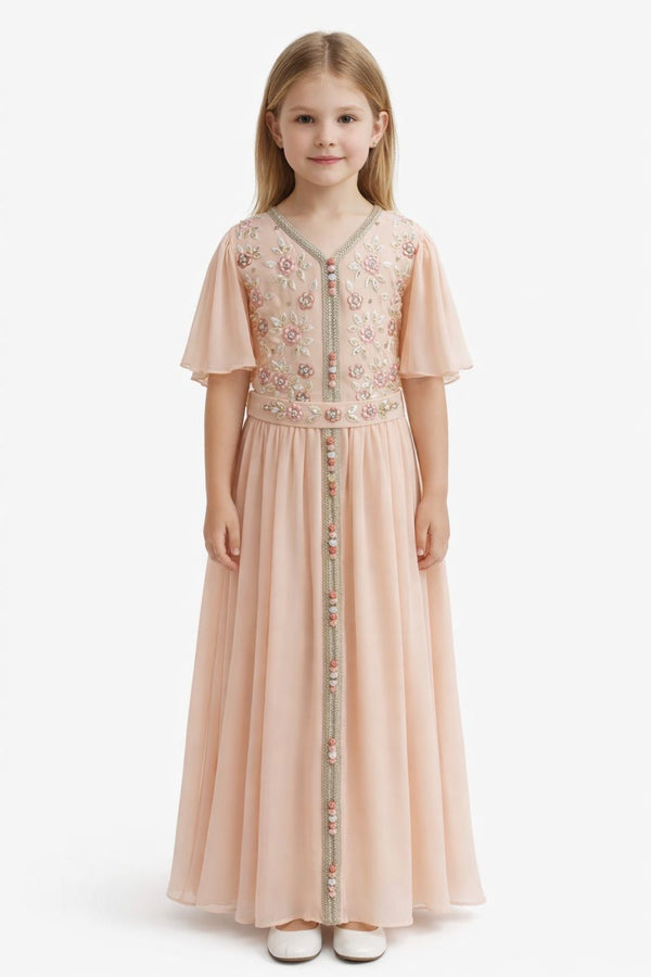 Peach Girls' Dress – ELM-KM 10 – Product view 1